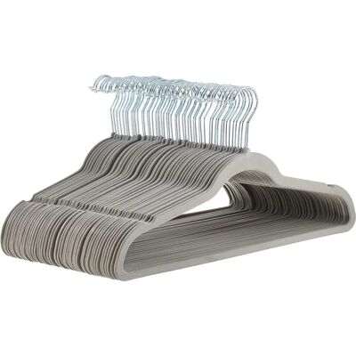 Amazon Basics GraySilver Velvet Slim NonSlip Suit Hangers - Clothes Amazon Basics GraySilver Velvet Slim NonSlip Suit Hangers - Clothes