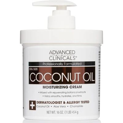 Advanced Clinicals Coconut Oil Moisturizing Cream - 454g Advanced Clinicals Coconut Oil Moisturizing Cream - 454g