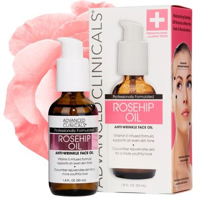 Advanced Clinicals Rosehip Oil - Anti-wrinkle Face Oil with Vitamin C & E Advanced Clinicals Rosehip Oil - Anti-wrinkle Face Oil with Vitamin C & E