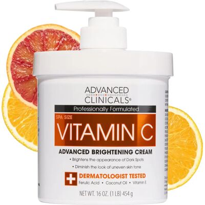 Advanced Clinicals Vitamin C Brightening Cream - 454g Advanced Clinicals Vitamin C Brightening Cream - 454g