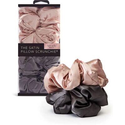 Élastiques de Satin pour Oreiller - Blush-Gris - Accessoires Cheveux - Publicité Élastiques de Satin pour Oreiller - Blush-Gris - Accessoires Cheveux - Publicité