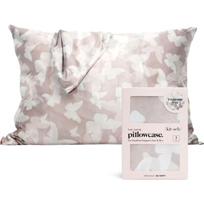 KITSCH Satin Pillowcase Champagne Butterfly - White - Pillowcase KITSCH Satin Pillowcase Champagne Butterfly - White - Pillowcase