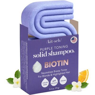 Kitsch Shampooing Solide Toning Violet avec Biotine - Cheveux Blonds & Mèches - Publicité Kitsch Shampooing Solide Toning Violet avec Biotine - Cheveux Blonds & Mèches - Publicité
