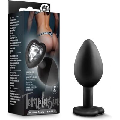 Blush Temptasia Bling Plug Small - Noir - Plug Anal - 7,2cm - Publicité Blush Temptasia Bling Plug Small - Noir - Plug Anal - 7,2cm - Publicité