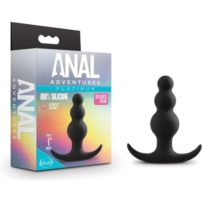 Anal Adventures Beaded Mini Butt Plug - Anal Plug - Black Anal Adventures Beaded Mini Butt Plug - Anal Plug - Black