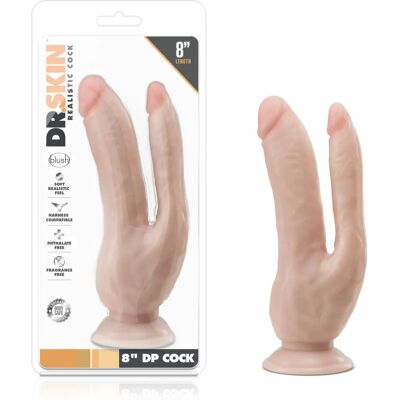 Dr. Skin Dubbeldildo - Beige - Dubbele Penetratie Dr. Skin Dubbeldildo - Beige - Dubbele Penetratie