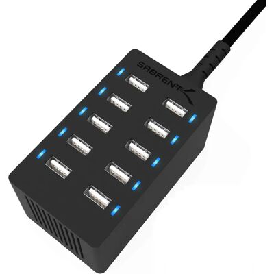 Sabrent - AX-TPCS - 10-Port - 60W - Black Sabrent - AX-TPCS - 10-Port - 60W - Black