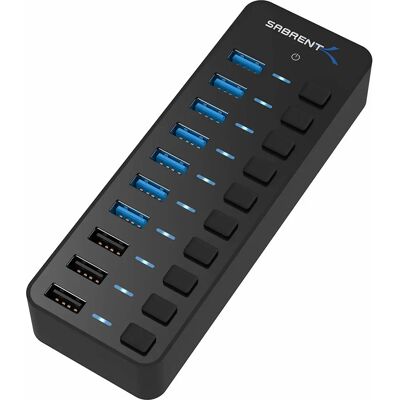 Sabrent HB-B7C3 - 10 Ports - USB 3.2 Gen 1 - USB hub Sabrent HB-B7C3 - 10 Ports - USB 3.2 Gen 1 - USB hub