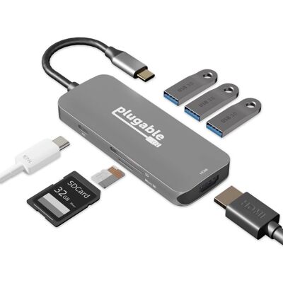 Dock pour ordinateur portable USBC-7IN1 de Plugable - 5 Gbps, 100W, HDMI - Publicité Dock pour ordinateur portable USBC-7IN1 de Plugable - 5 Gbps, 100W, HDMI - Publicité
