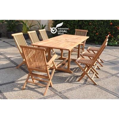 CONCEPT-USINE Ensemble de meubles de jardin en teck - 8-10 personnes - Table rectangulaire + chaises - Publicité CONCEPT-USINE Ensemble de meubles de jardin en teck - 8-10 personnes - Table rectangulaire + chaises - Publicité
