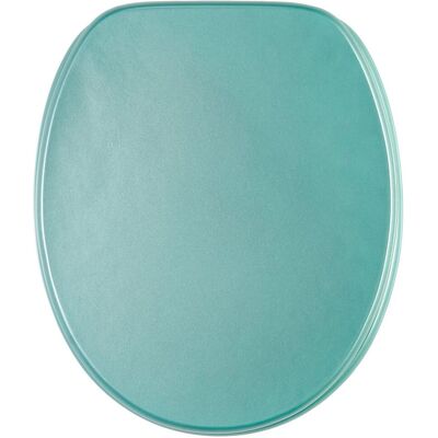 Siège de WC turquoise à paillettes Sanilo - Fermeture douce, universel - Publicité Siège de WC turquoise à paillettes Sanilo - Fermeture douce, universel - Publicité