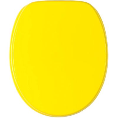 Sanilo Modèle Basic Siège de toilette jaune de haute qualité - Couvercle WC - Publicité Sanilo Modèle Basic Siège de toilette jaune de haute qualité - Couvercle WC - Publicité
