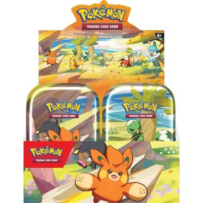 Pokemon Paldea Pals Mini Tin - Sprigatito & Fidough - Miniputki Pokemon Paldea Pals Mini Tin - Sprigatito & Fidough - Miniputki