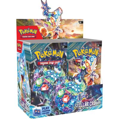 Scatola booster Pokémon TCG Scarlet e Violet Stellar Crown - 36 pacchetti Scatola booster Pokémon TCG Scarlet e Violet Stellar Crown - 36 pacchetti