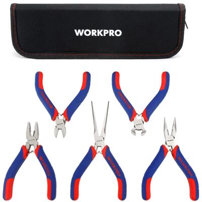 WORKPRO Mini Pliers Set Jewelry Pliers 5-Piece - Mini Pliers Set WORKPRO Mini Pliers Set Jewelry Pliers 5-Piece - Mini Pliers Set