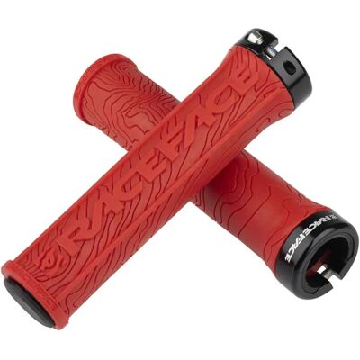 Puños de bloqueo Race Face Half Nelson - Rojo - 134mm - Puños para bicicleta Puños de bloqueo Race Face Half Nelson - Rojo - 134mm - Puños para bicicleta