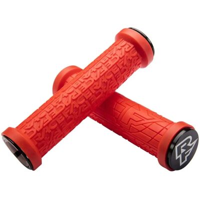 Mangos de bicicleta de montaña con bloqueo Race Face Grippler - Rojo - 33mm Mangos de bicicleta de montaña con bloqueo Race Face Grippler - Rojo - 33mm