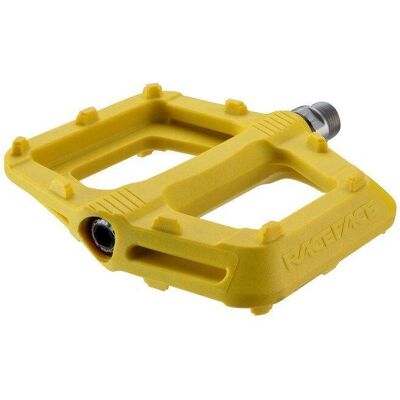 Pedal de bicicleta Race Face Ride - Amarillo - Ligero MTB Plano - 110x101mm Pedal de bicicleta Race Face Ride - Amarillo - Ligero MTB Plano - 110x101mm