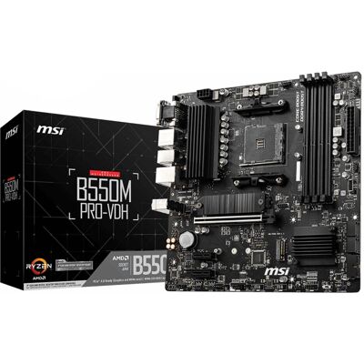 MSI B550M PRO-VDH - Placa-mãe com socket AMD B550, DDR4, USB 3.0 MSI B550M PRO-VDH - Placa-mãe com socket AMD B550, DDR4, USB 3.0