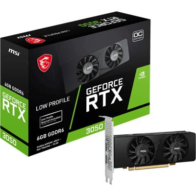Placa de vídeo MSI GeForce RTX 3050 LP - 6 GB GDDR6 OC Placa de vídeo MSI GeForce RTX 3050 LP - 6 GB GDDR6 OC