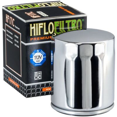 HIFLOFILTRO Chrome Oil Filter HF171C - Motorcycle Replacement HIFLOFILTRO Chrome Oil Filter HF171C - Motorcycle Replacement