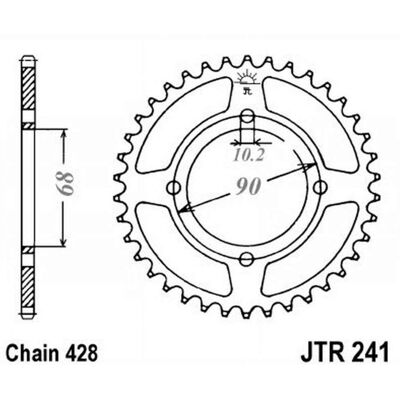 Kolo JT Sprockets ocelové standard 241 - 428 Kolo JT Sprockets ocelové standard 241 - 428