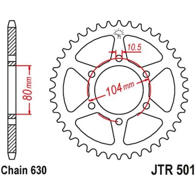 JT Sprockets 630 33T - Steel - Sprocket JT Sprockets 630 33T - Steel - Sprocket