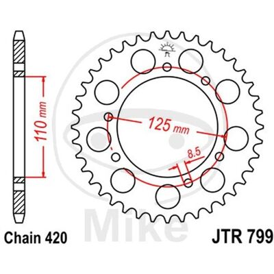 Koruna JT Sprockets Standardní ocel - 799 - 420 - 50 zubů Koruna JT Sprockets Standardní ocel - 799 - 420 - 50 zubů