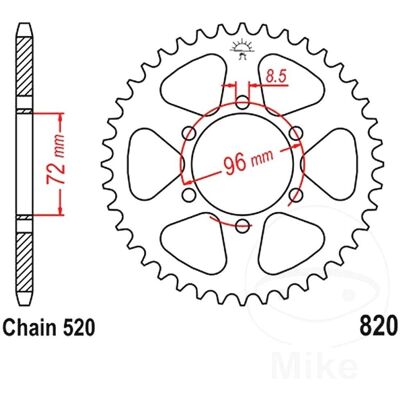 JT Sprockets Steel 42T Standard - Sprocket for 520 Chain JT Sprockets Steel 42T Standard - Sprocket for 520 Chain