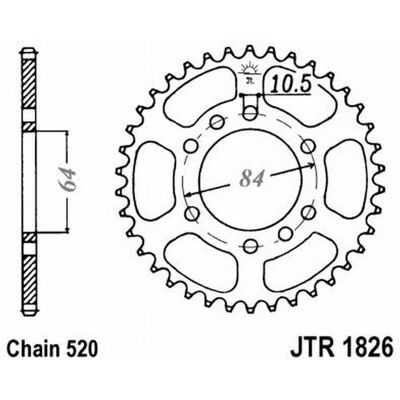 Corona JT Sprockets in acciaio standard - 520 - 37 Denti Corona JT Sprockets in acciaio standard - 520 - 37 Denti