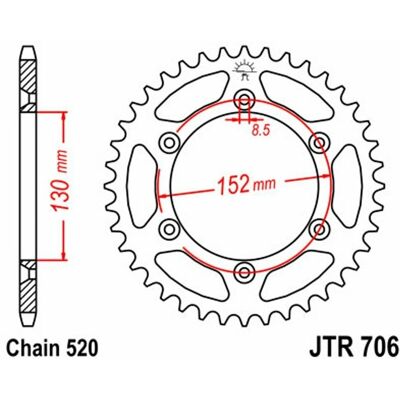 Couronne JT Sprockets 520 48 dents - Aprilia RXV 550 Couronne JT Sprockets 520 48 dents - Aprilia RXV 550