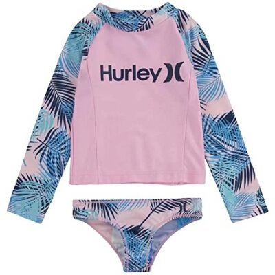 Completo Nuoto UV a Maniche Lunghe Hurley Rosa - Costume Completo Nuoto UV a Maniche Lunghe Hurley Rosa - Costume