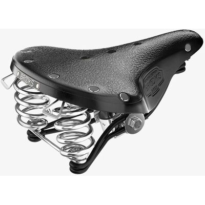 Brooks B66 Short Selle de Vélo Citadin Noir/Chrome - Unisexe - Publicité Brooks B66 Short Selle de Vélo Citadin Noir/Chrome - Unisexe - Publicité