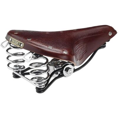 Brooks England B66 Selle courte avec rails en acier - Antique Marron/Noir - Publicité Brooks England B66 Selle courte avec rails en acier - Antique Marron/Noir - Publicité
