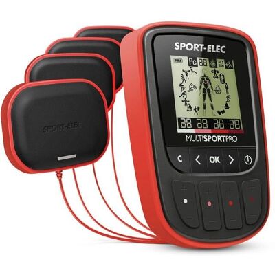 Stimulateur Musculaire Sport-Elec - 94 Programmes - 4 Canaux - Rechargeable USB - Écran LCD - Taille ergonomique - Publicité Stimulateur Musculaire Sport-Elec - 94 Programmes - 4 Canaux - Rechargeable USB - Écran LCD - Taille ergonomique - Publicité