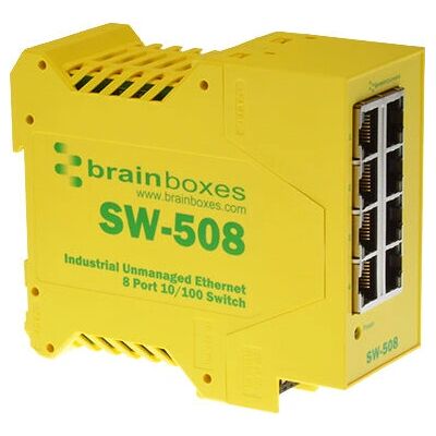 Brainboxes SW-508 Ethernet-Switch - 8 Ports - Unmanaged - Industrie Brainboxes SW-508 Ethernet-Switch - 8 Ports - Unmanaged - Industrie