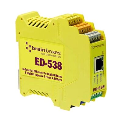 Brainboxes ED-538 Relais électrique - 8 Entrées, Jaune - Publicité Brainboxes ED-538 Relais électrique - 8 Entrées, Jaune - Publicité