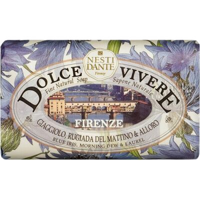 Nesti Dante Dolce Vivere Savon Naturel Fin - Florence - Iris Bleu, Rosée du Matin & Laurier - Publicité Nesti Dante Dolce Vivere Savon Naturel Fin - Florence - Iris Bleu, Rosée du Matin & Laurier - Publicité