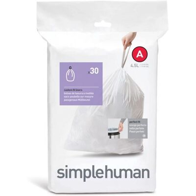 simplehuman CW0160 Weiße Müllbeutel - 4,5L - Abfalleimer simplehuman CW0160 Weiße Müllbeutel - 4,5L - Abfalleimer