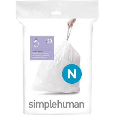 Simplehuman Packung mit 20 Müllbeuteln Größe N Simplehuman Packung mit 20 Müllbeuteln Größe N