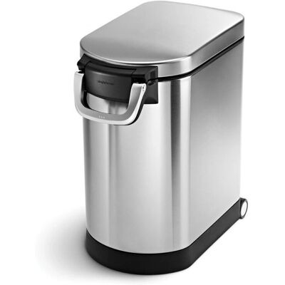 simplehuman CW1887 Pet Food Storage - Stainless Steel, Black & Grey simplehuman CW1887 Pet Food Storage - Stainless Steel, Black & Grey