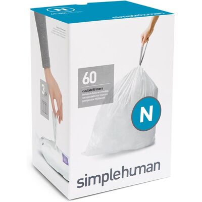 Simplehuman CW0262 Bolsa de basura - 50L Blanco 60 uds Simplehuman CW0262 Bolsa de basura - 50L Blanco 60 uds