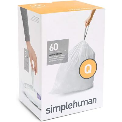 simplehuman odpadkové pytle - Velikost Q, 3 balení po 20 simplehuman odpadkové pytle - Velikost Q, 3 balení po 20