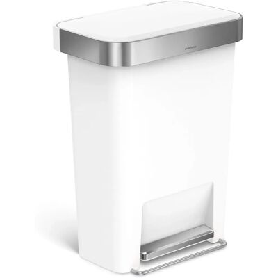 Ghiveci cu pedal rectangulare simplehuman - 45L, oțel inoxidabil Ghiveci cu pedal rectangulare simplehuman - 45L, oțel inoxidabil