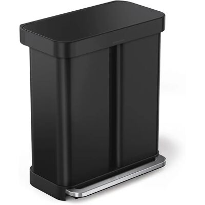 simplehuman Rektangulær pedalspand - Mat sort - 58L simplehuman Rektangulær pedalspand - Mat sort - 58L