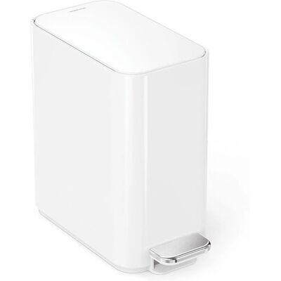 simplehuman Schlanker Tretmülleimer - 5L, Weiß simplehuman Schlanker Tretmülleimer - 5L, Weiß
