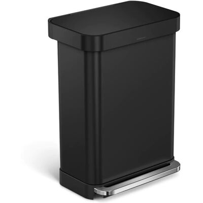 simplehuman CW2103 Steel Trash Can - 55L Rectangular Black simplehuman CW2103 Steel Trash Can - 55L Rectangular Black