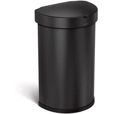 Coș de gunoi cu senzori semi-rotund simplehuman - 45L - Negru Coș de gunoi cu senzori semi-rotund simplehuman - 45L - Negru