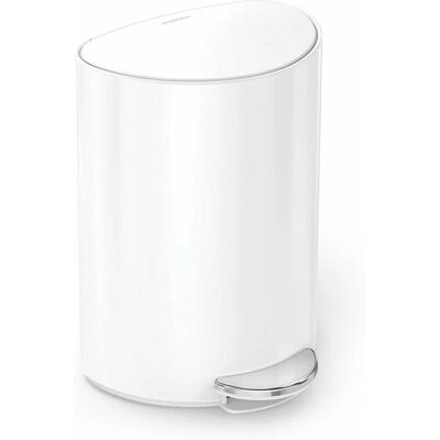 Simplehuman White 6L Semi-Round Trash Can - Trash Can Simplehuman White 6L Semi-Round Trash Can - Trash Can