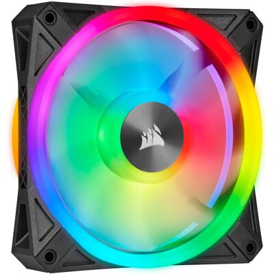 Ventilador Corsair iCUE QL140 RGB para carcasa - Negro, Gris, 34 LEDs, 140mm Ventilador Corsair iCUE QL140 RGB para carcasa - Negro, Gris, 34 LEDs, 140mm